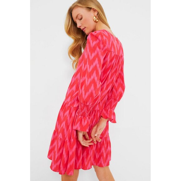 Pomander Place x Tuckernuck Sz. S Kenzo Dress in Hot Pink Ikat - Picture 6 of 16